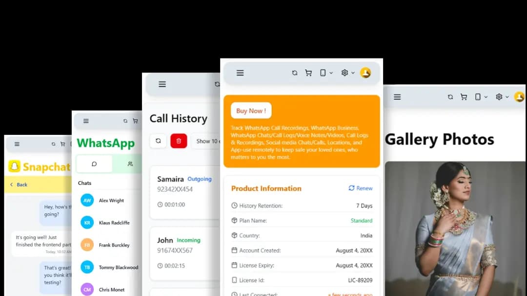 Child monitoring frame dashboard